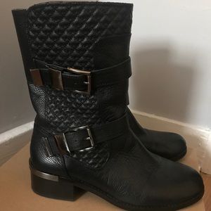 Vince Camuto quilted biker leather boots